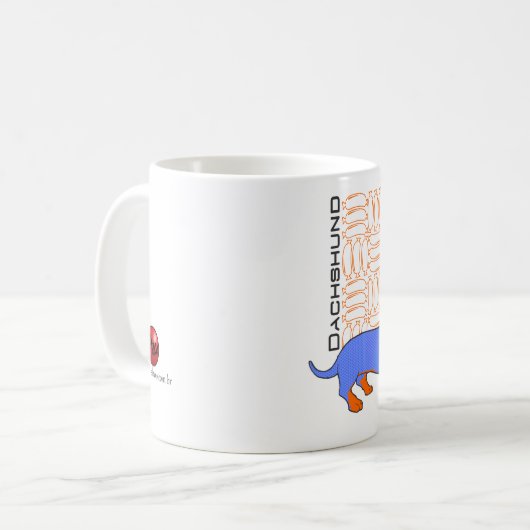 Dachshund die Wurst Kaffeetasse (Vorderseite Links)