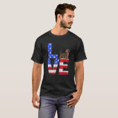 Dachshund Dog American Flag Sunglasses 4th of July T-Shirt (Vorne ganz)