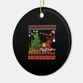 Dachshund Dog Butt Christmas Ugly Classic T-Shirt Keramik Ornament (Links)