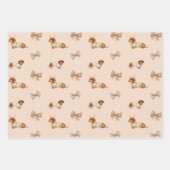 Dachshund Dog Christmas Checkerboard Sweater Bow Geschenkpapier Set (Vorderseite 2)