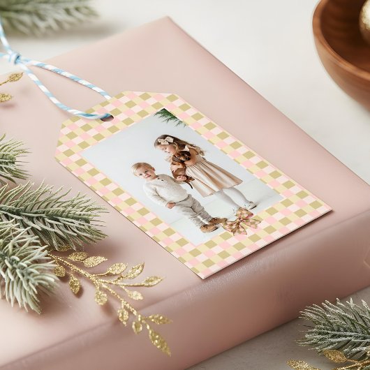 Dachshund Dog Christmas Checkered Sweater Photo Geschenkanhänger