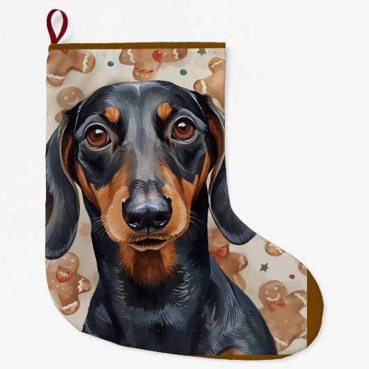 Dachshund dog christmas großer weihnachtsstrumpf (Vorderseite)