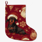 Dachshund dog christmas großer weihnachtsstrumpf (Vorderseite)