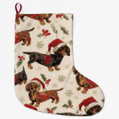 Dachshund dog christmas großer weihnachtsstrumpf (Vorderseite)