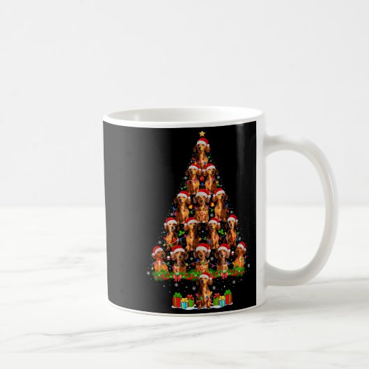 Dachshund Dog Christmas Tree Lights Funny Xmas Dog Kaffeetasse (Rechts)