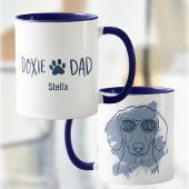 Dachshund Dog Dad Mug - Custom Name Ice Blue  Tasse