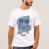 Dachshund Dog Dad Shirt - Custom Name Ice Blue Tee (Vorderseite)