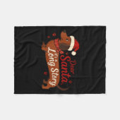 Dachshund Dog Dear Santa It's A Long Story Funny C Fleecedecke (Vorderseite (Horizontal))