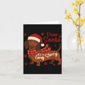 Dachshund Dog Dear Santa It's A Long Story Funny C Karte (Gelbe Blume)