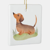 Dachshund Dog | Dog Pet Watercolor Keramikornament (Rechts)