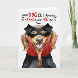 Dachshund Dog Funny Count DOGcula Halloween Feiertagskarte