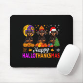 Dachshund Dog Halloween Christmas Hallothanksmas F Mousepad (Mit Mouse)