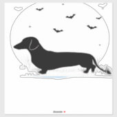 Dachshund Dog � Halloween Moon Silhouette Classic Aufkleber (Blatt)