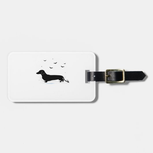 Dachshund Dog � Halloween Moon Silhouette Classic Gepäckanhänger (Vorderseite horizontal)