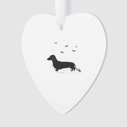 Dachshund Dog � Halloween Moon Silhouette Classic Ornament (Vorderseite)