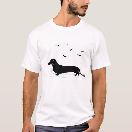 Dachshund Dog � Halloween Moon Silhouette Classic T-Shirt (Vorderseite)