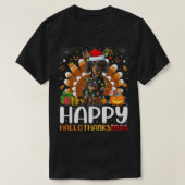 Dachshund Dog Lover Halloween Christmas Happy Hall T-Shirt (Design vorne)