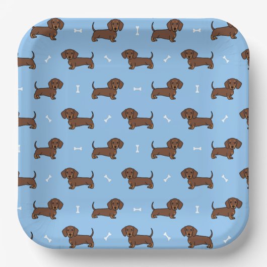 Dachshund Dog Pappteller (Vorderseite)