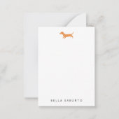 Dachshund Dog Personal Flat Note Card Mitteilungskarte (Vorderseite)