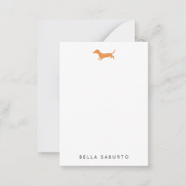 Dachshund Dog Personal Flat Note Card Mitteilungskarte