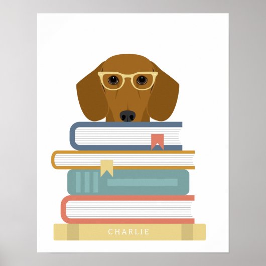 Dachshund Dog Personalized Print Poster (Vorne)
