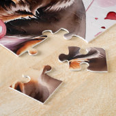 Dachshund Dog Pet Portrait Watercolor Valentine Puzzle (Seite)