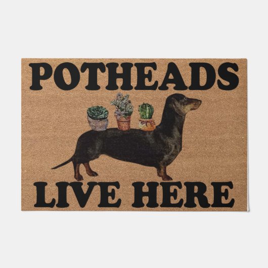 Dachshund Dog Potheads Live Here Mat, Plant  Fußmatte (Vorderseite)