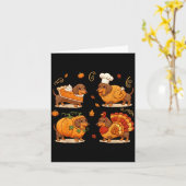 Dachshund Dog Pumpkin E Turkey Thanksgiving Men Wo Karte (Gelbe Blume)