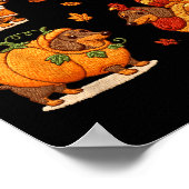 Dachshund Dog Pumpkin E Turkey Thanksgiving Men Wo Poster (Ecke)