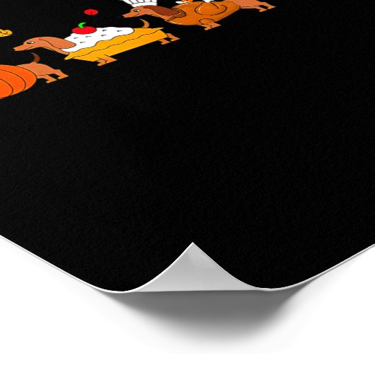 Dachshund Dog Pumpkin E Turkey Thanksgiving  Poster (Ecke)