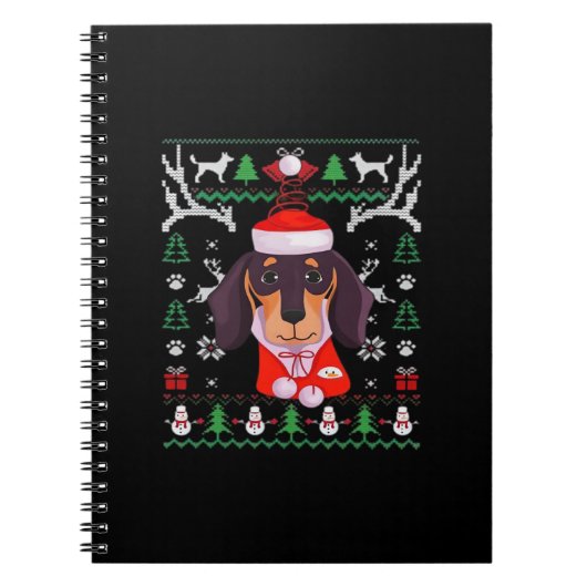 Dachshund Dog Ugly Christmas Classic T-Shirt Notizblock (Vorderseite)