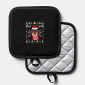 Dachshund Dog Ugly Christmas Classic T-Shirt Topflappen (Vorderseite/Rückseite)