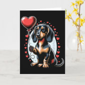 Dachshund Dog Valentine's Day Dog Owner Valentine Karte (Gelbe Blume)