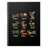 Dachshund Dogs Christmas Pajamas Dog Classic T-Shi Notizblock (Vorderseite)