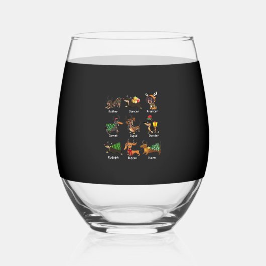 Dachshund Dogs Christmas Pajamas Dog Classic T-Shi Weinglas Ohne Stiel (Vorderseite)