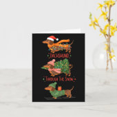 Dachshund Dogs Christmas Sweater Dachshund Through Karte (Gelbe Blume)