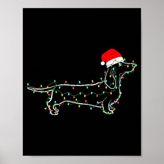 Dachshund Dogs Tree Christmas Sweater Xmas For Pet Poster (Vorne)