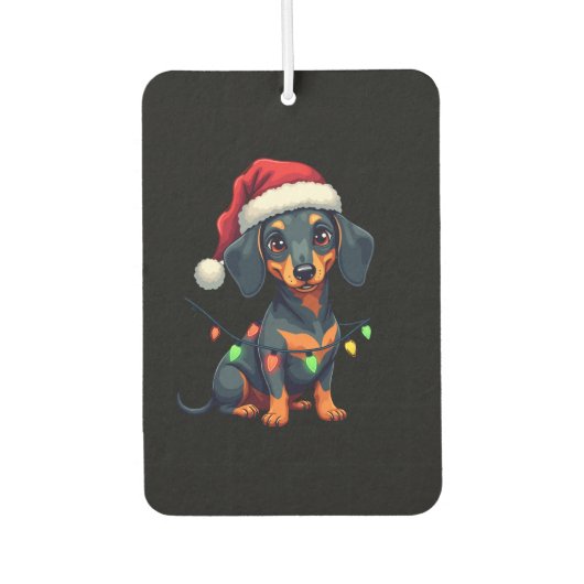 Dachshund Dogs Tree Christmas Sweater Xmas Gifts F Autolufterfrischer (Vorderseite)