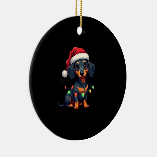 Dachshund Dogs Tree Christmas Sweater Xmas Gifts F Keramik Ornament (Rechts)