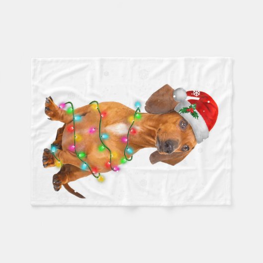 Dachshund Dogs Tree Christmas Sweater Xmas Gifts P Fleecedecke (Vorderseite (Horizontal))