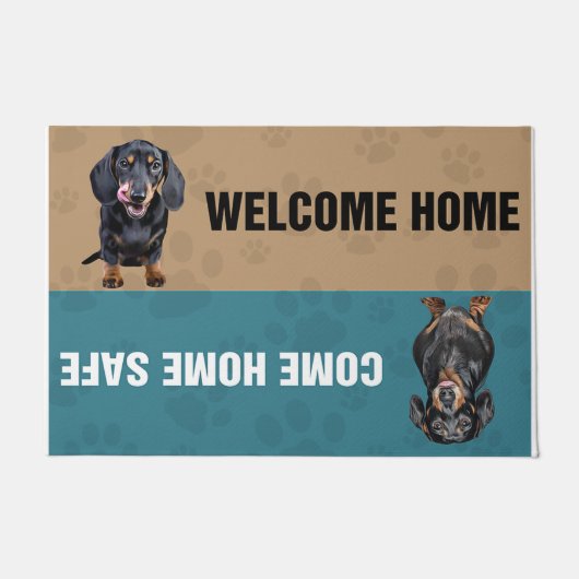 Dachshund Doormat/ Personalized Welcome Door Mat Fußmatte (Vorderseite)