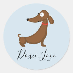 Dachshund (Doxie) Liebes-Sticker Runder Aufkleber
