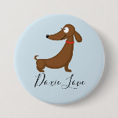 Dachshund (Doxie) Liebesbutton Button (Vorderseite)