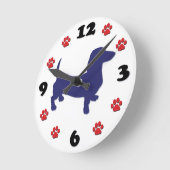Dachshund, Doxie Wall Clock Runde Wanduhr (Winkel)