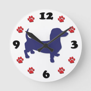 Dachshund, Doxie Wall Clock Runde Wanduhr