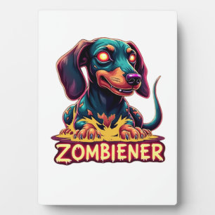 Dachshund Doxie Wiener Wurst Zombie Hund Halloween Fotoplatte