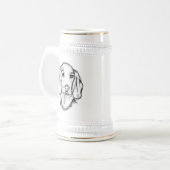 Dachshund Drawn Sketch Black Puppy Dog Bierglas (Vorderseite Links)