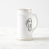 Dachshund Drawn Sketch Black Puppy Dog Bierglas (VorderseiteRechts)