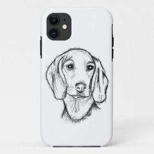 Dachshund Drawn Sketch Black Puppy Dog Case-Mate iPhone Hülle