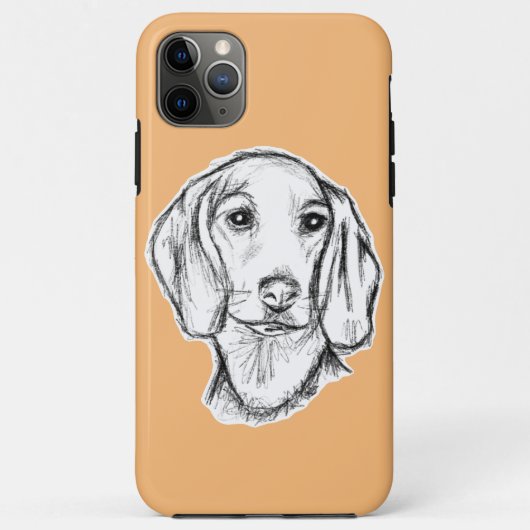 Dachshund Drawn Sketch Black Puppy Dog Case-Mate iPhone Hülle (Rückseite)